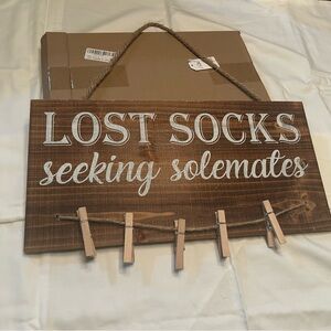 Laundry room decor: Lost socks seeking sole mates wood sign